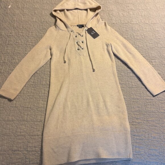 NWT Medium Armani Exchange (A/X) Hooded Sweater Dress - Picture 2 of 4